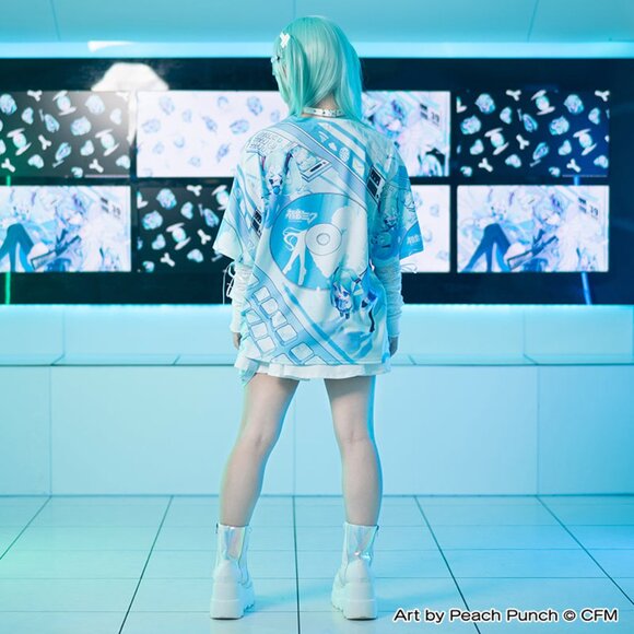 NEW ACDC RAG x Hatsune Miku Forever White Blue Tee - Picture 8 of 8